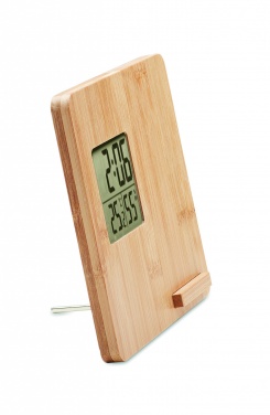 Logo trade promotional items image of: Bamboo weather station 10W