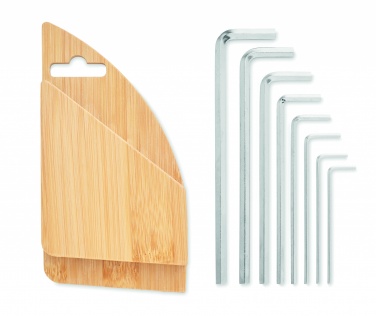 Logo trade promotional gifts image of: Hex key set in bamboo