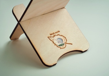 Logo trade promotional gift photo of: Birch Wood phone stand