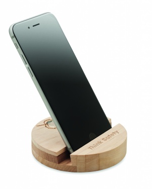 Logo trade corporate gifts picture of: Birch Wood phone stand