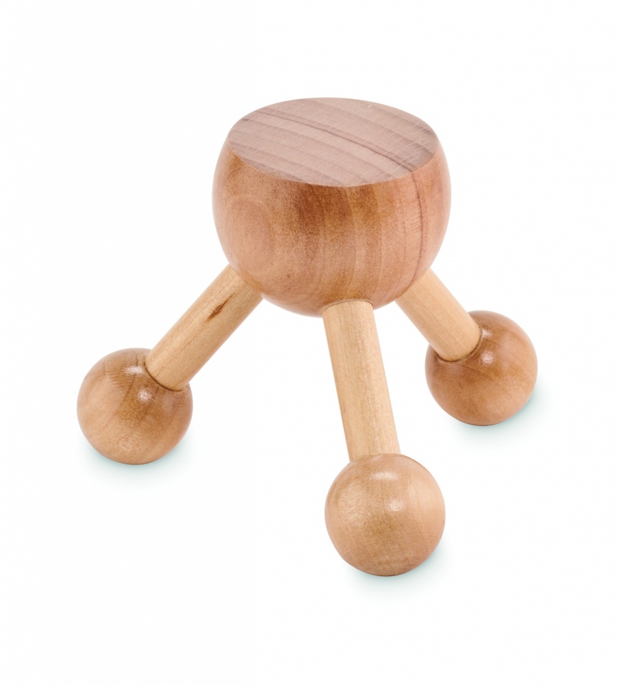 Logo trade promotional gifts image of: Hand held massager in wood