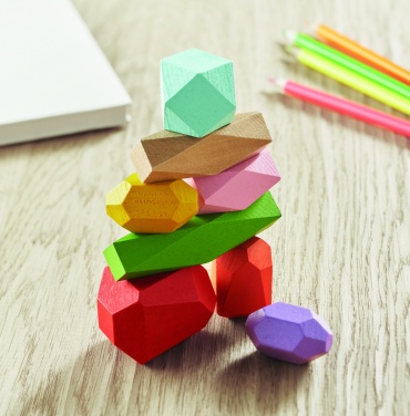 Logotrade business gift image of: 8 stacking wood rocks in pouch