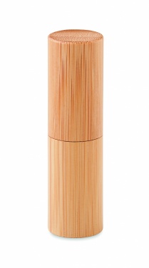 Logo trade promotional items image of: Lip balm in bamboo tube box
