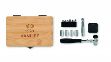 Logo trade corporate gift photo of: 13 piece tool set, bamboo case