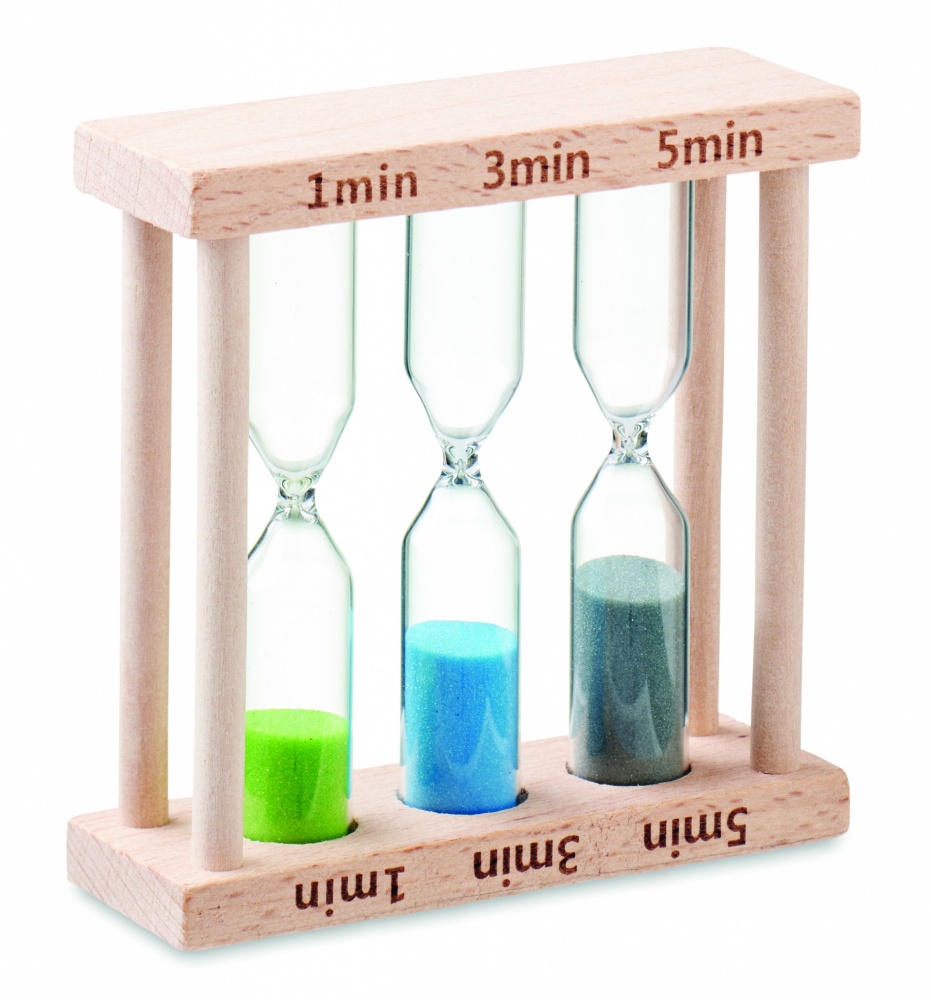 Logotrade corporate gift image of: Set of 3 wooden sand timer