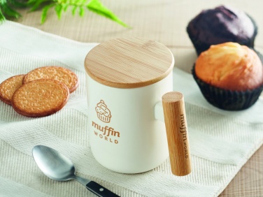 Logo trade promotional gift photo of: Porcelain mug with lid 380 ml