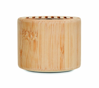 Logotrade promotional gifts photo of: Round bamboo wireless speaker