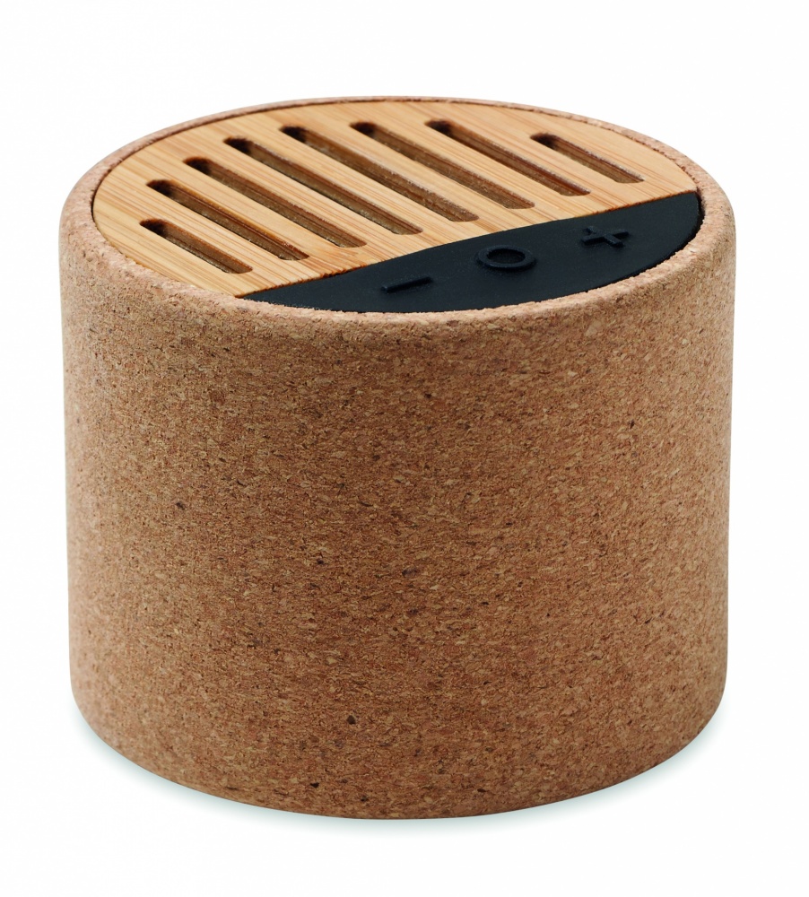 Logo trade corporate gifts picture of: Round cork wireless speaker