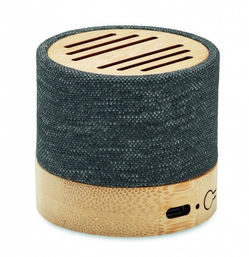 Logo trade business gifts image of: Bamboo RPET wireless speaker
