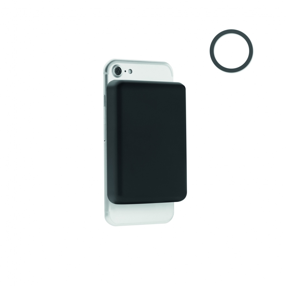 Logo trade advertising products image of: Magnetic wireless charger 15W powerbank 5000 mAh