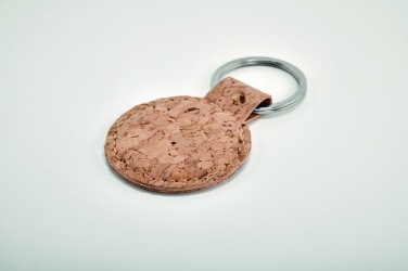 Logo trade promotional giveaways image of: Round cork key ring Mikkeli