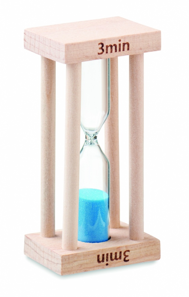 Logo trade promotional products picture of: Wooden sand timer 3 minutes
