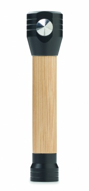 Logo trade promotional gift photo of: 3-in-1 bamboo flashlight with an emergency hammer and seatbelt cutter