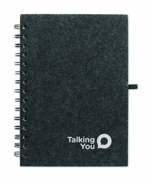 Logo trade corporate gifts picture of: A5 RPET felt cover notebook