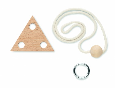 Logo trade promotional giveaways picture of: Wooden brain teaser triangle