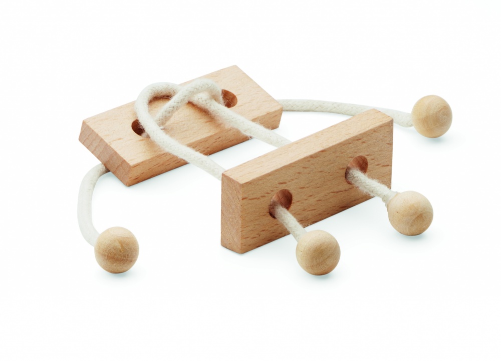 Logo trade promotional giveaways image of: Wooden brain teaser rectangle