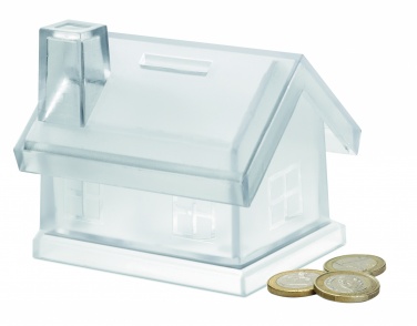 Logo trade promotional merchandise picture of: Plastic house coin bank