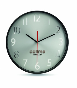 Logo trade advertising products image of: Wall clock w silver background