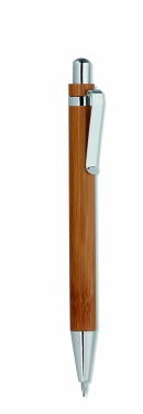 Logo trade promotional merchandise photo of: Bamboo pen and pencil set