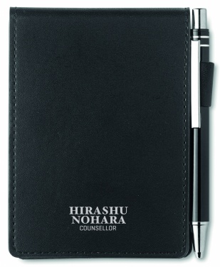 Logo trade business gifts image of: A7 notepad in PU pouch w/pen