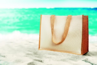 Logo trade corporate gifts image of: Jute and canvas shopping bag