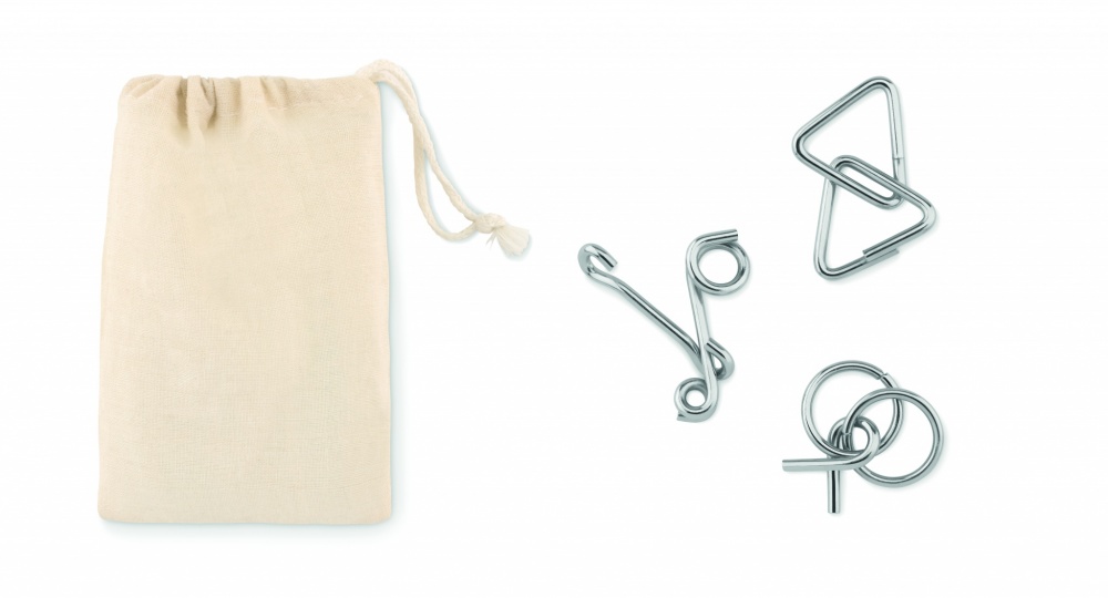 Logotrade promotional item image of: Set of 3 metal brain teasers