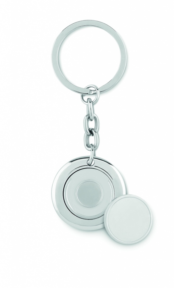 Logotrade promotional giveaways photo of: Key ring with token Cēsis