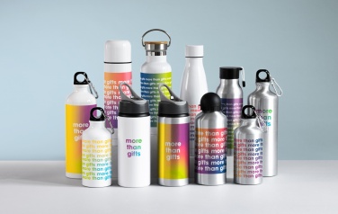 Logotrade promotional giveaways photo of: Single-walled 750 ml aluminum bottle with a carabiner and customizable printing