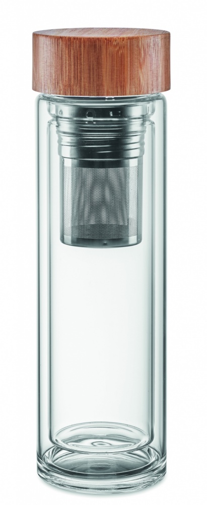 Logo trade corporate gift photo of: Double wall glass bottle 400ml München