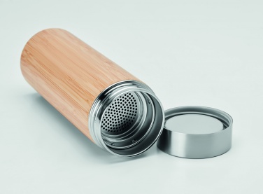 Logo trade promotional merchandise picture of: Double wall bamboo flask 400ml