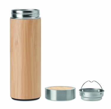 Logo trade promotional gifts picture of: Double wall bamboo flask 400ml