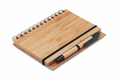 Logo trade advertising products picture of: Bamboo notebook with pen lined BAMBLOC