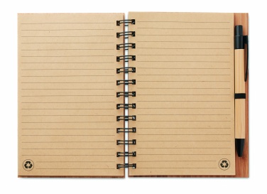 Logo trade promotional products image of: Bamboo notebook with pen lined BAMBLOC