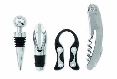 Logotrade business gift image of: 4 pcs wine set in wooden stand