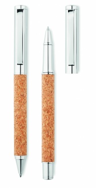 Logotrade corporate gifts photo of: Metal Ball pen set in cork box