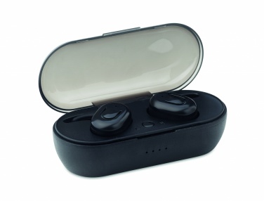 Logo trade promotional giveaways image of: TWS earbuds with charging box