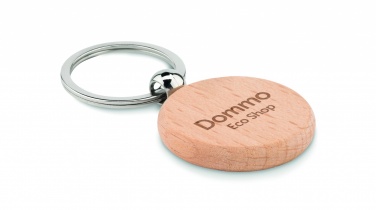 Logo trade promotional giveaway photo of: Round wooden key ring Saldus