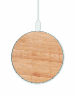 Logo trade promotional gift photo of: Bamboo wireless charger 10W DESPAD