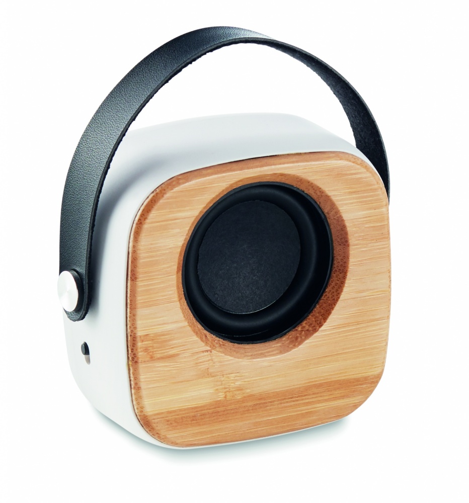 Logo trade corporate gift photo of: Speaker 3W with bamboo front side
