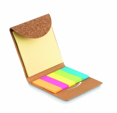 Logo trade corporate gifts image of: Cork sticky note memo pad