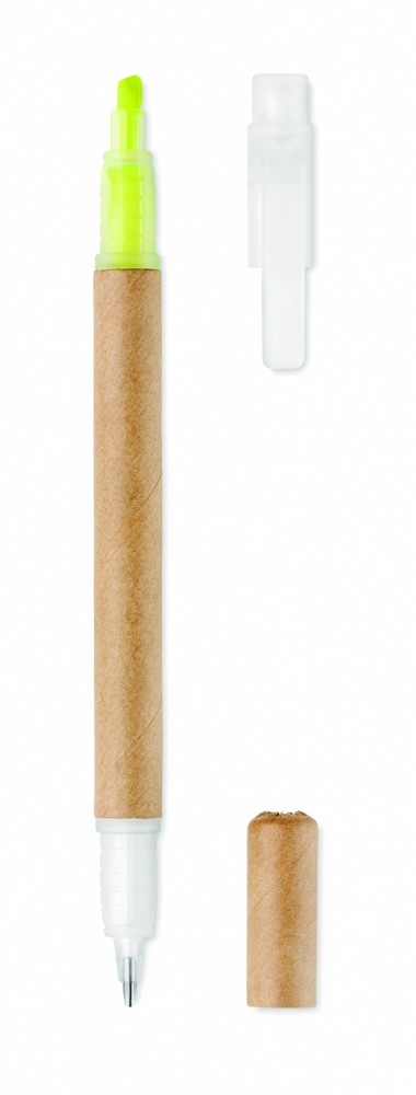 Logotrade promotional giveaway picture of: 2 in 1 carton pen highlighter