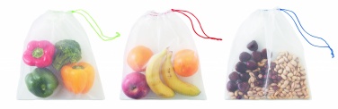 Logo trade promotional items image of: Set of 3 RPET mesh food bags