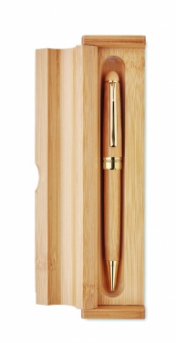 Logotrade corporate gift picture of: Bamboo twist-action ballpoint pen in a box