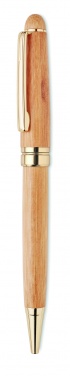 Logo trade advertising products image of: Bamboo twist-action ballpoint pen in a box