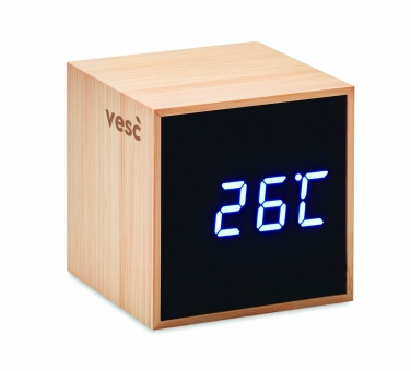 Logotrade promotional gift image of: LED alarm clock bamboo casing Dortmund