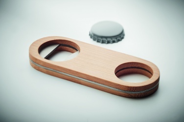 Logo trade promotional products picture of: Oval Bamboo bottle opener VALBAMPER