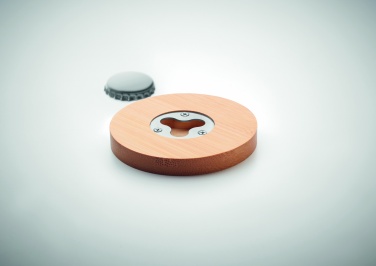 Logo trade promotional merchandise picture of: Bamboo bottle opener/ coaster DAKAI