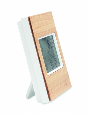 Logotrade promotional merchandise image of: Weather station bamboo front TURKU