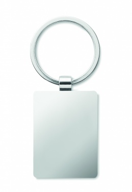 Logo trade business gift photo of: Rectangular key ring bamboo WEST