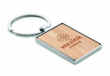 Logotrade promotional items photo of: Rectangular key ring bamboo WEST